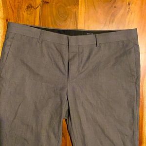 Grey straight leg dress pants